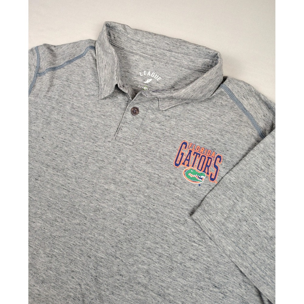 Florida Gators Mens Large Gray League 91 Polo Shirt Repreve NCAA Golf Short Sl